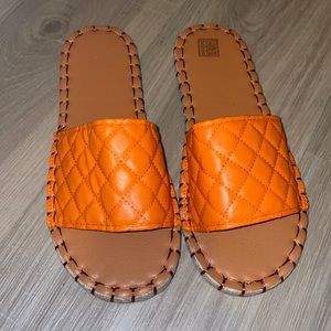 SHEIN, orange and brown open toed sandals